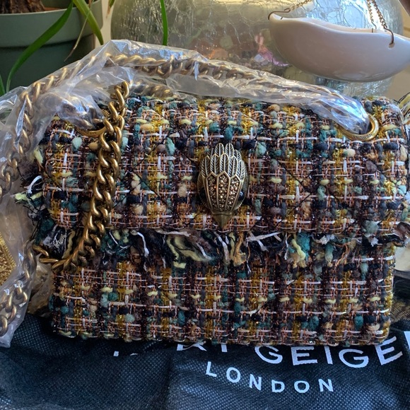 Kurt Geiger Handbags - 🔥SALE🔥Auth. KURT GEIGER LONDON Tweed Eagle fringe Crosby/shoulder bag